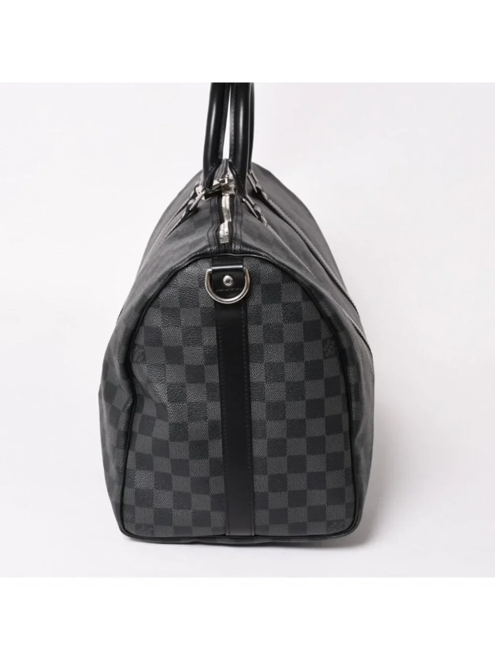 Louis Vuitton Boston Keepall Bandouliere 45 Damier Graphite Black Silver
